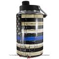 Skin Decal Wrap for Yeti 1 Gallon Jug Painted Faded Cracked Blue Line Stripe USA American Flag - JUG NOT INCLUDED by WraptorSkinz