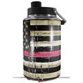 Skin Decal Wrap for Yeti 1 Gallon Jug Painted Faded and Cracked Pink Line USA American Flag - JUG NOT INCLUDED by WraptorSkinz