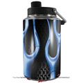 Skin Decal Wrap for Yeti 1 Gallon Jug Metal Flames Blue - JUG NOT INCLUDED by WraptorSkinz