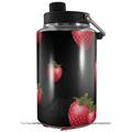 Skin Decal Wrap for Yeti 1 Gallon Jug Strawberries on Black - JUG NOT INCLUDED by WraptorSkinz