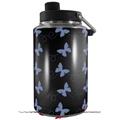 Skin Decal Wrap for Yeti 1 Gallon Jug Pastel Butterflies Blue on Black - JUG NOT INCLUDED by WraptorSkinz