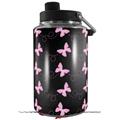 Skin Decal Wrap for Yeti 1 Gallon Jug Pastel Butterflies Pink on Black - JUG NOT INCLUDED by WraptorSkinz