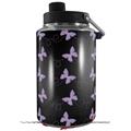 Skin Decal Wrap for Yeti 1 Gallon Jug Pastel Butterflies Purple on Black - JUG NOT INCLUDED by WraptorSkinz