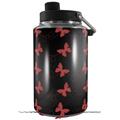 Skin Decal Wrap for Yeti 1 Gallon Jug Pastel Butterflies Red on Black - JUG NOT INCLUDED by WraptorSkinz