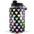 Skin Decal Wrap for Yeti 1 Gallon Jug Pastel Hearts on Black - JUG NOT INCLUDED by WraptorSkinz