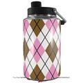 Skin Decal Wrap for Yeti 1 Gallon Jug Argyle Pink and Brown - JUG NOT INCLUDED by WraptorSkinz