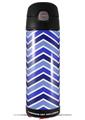 Skin Decal Wrap for Thermos Funtainer 16oz Bottle Zig Zag Blues (BOTTLE NOT INCLUDED) by WraptorSkinz