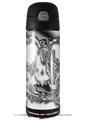 Skin Decal Wrap for Thermos Funtainer 16oz Bottle Chrome Skull on White (BOTTLE NOT INCLUDED) by WraptorSkinz
