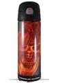 Skin Decal Wrap for Thermos Funtainer 16oz Bottle Flaming Fire Skull Orange (BOTTLE NOT INCLUDED) by WraptorSkinz