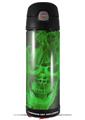 Skin Decal Wrap for Thermos Funtainer 16oz Bottle Flaming Fire Skull Green (BOTTLE NOT INCLUDED) by WraptorSkinz