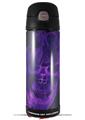 Skin Decal Wrap for Thermos Funtainer 16oz Bottle Flaming Fire Skull Purple (BOTTLE NOT INCLUDED) by WraptorSkinz