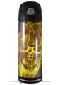 Skin Decal Wrap for Thermos Funtainer 16oz Bottle Flaming Fire Skull Yellow (BOTTLE NOT INCLUDED) by WraptorSkinz