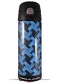 Skin Decal Wrap for Thermos Funtainer 16oz Bottle Retro Houndstooth Blue (BOTTLE NOT INCLUDED) by WraptorSkinz