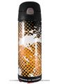 Skin Decal Wrap for Thermos Funtainer 16oz Bottle Halftone Splatter White Orange (BOTTLE NOT INCLUDED) by WraptorSkinz