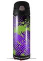 Skin Decal Wrap for Thermos Funtainer 16oz Bottle Halftone Splatter Green Purple (BOTTLE NOT INCLUDED) by WraptorSkinz