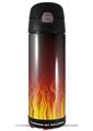 Skin Decal Wrap for Thermos Funtainer 16oz Bottle Fire on Black (BOTTLE NOT INCLUDED) by WraptorSkinz