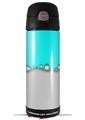 Skin Decal Wrap for Thermos Funtainer 16oz Bottle Ripped Colors Neon Teal Gray (BOTTLE NOT INCLUDED) by WraptorSkinz