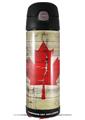 Skin Decal Wrap for Thermos Funtainer 16oz Bottle Painted Faded and Cracked Canadian Canada Flag (BOTTLE NOT INCLUDED) by WraptorSkinz