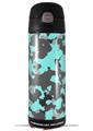 Skin Decal Wrap for Thermos Funtainer 16oz Bottle WraptorCamo Old School Camouflage Camo Neon Teal (BOTTLE NOT INCLUDED) by WraptorSkinz