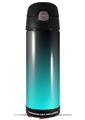 Skin Decal Wrap for Thermos Funtainer 16oz Bottle Smooth Fades Neon Teal Black (BOTTLE NOT INCLUDED) by WraptorSkinz
