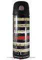 Skin Decal Wrap for Thermos Funtainer 16oz Bottle Painted Faded and Cracked Red Line USA American Flag (BOTTLE NOT INCLUDED) by WraptorSkinz