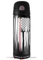 Skin Decal Wrap for Thermos Funtainer 16oz Bottle Brushed USA American Flag Pink Line (BOTTLE NOT INCLUDED) by WraptorSkinz