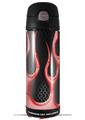 Skin Decal Wrap for Thermos Funtainer 16oz Bottle Metal Flames Red (BOTTLE NOT INCLUDED) by WraptorSkinz