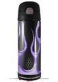Skin Decal Wrap for Thermos Funtainer 16oz Bottle Metal Flames Purple (BOTTLE NOT INCLUDED) by WraptorSkinz