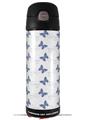 Skin Decal Wrap for Thermos Funtainer 16oz Bottle Pastel Butterflies Blue on White (BOTTLE NOT INCLUDED) by WraptorSkinz