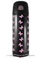 Skin Decal Wrap for Thermos Funtainer 16oz Bottle Pastel Butterflies Pink on Black (BOTTLE NOT INCLUDED) by WraptorSkinz