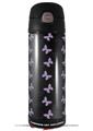 Skin Decal Wrap for Thermos Funtainer 16oz Bottle Pastel Butterflies Purple on Black (BOTTLE NOT INCLUDED) by WraptorSkinz