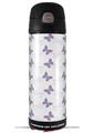 Skin Decal Wrap for Thermos Funtainer 16oz Bottle Pastel Butterflies Purple on White (BOTTLE NOT INCLUDED) by WraptorSkinz