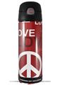 Skin Decal Wrap for Thermos Funtainer 16oz Bottle Love and Peace Red (BOTTLE NOT INCLUDED) by WraptorSkinz