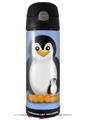 Skin Decal Wrap for Thermos Funtainer 16oz Bottle Penguins on Blue (BOTTLE NOT INCLUDED) by WraptorSkinz