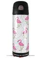 Skin Decal Wrap for Thermos Funtainer 16oz Bottle Flamingos on White (BOTTLE NOT INCLUDED) by WraptorSkinz