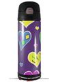 Skin Decal Wrap for Thermos Funtainer 16oz Bottle Crazy Hearts (BOTTLE NOT INCLUDED) by WraptorSkinz