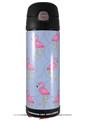 Skin Decal Wrap for Thermos Funtainer 16oz Bottle Flamingos on Blue (BOTTLE NOT INCLUDED) by WraptorSkinz