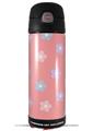 Skin Decal Wrap for Thermos Funtainer 16oz Bottle Pastel Flowers on Pink (BOTTLE NOT INCLUDED) by WraptorSkinz