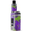 Skin Decal Wraps for Smok AL85 Alien Baby Halftone Splatter Green Purple VAPE NOT INCLUDED