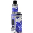 Skin Decal Wraps for Smok AL85 Alien Baby Halftone Splatter White Blue VAPE NOT INCLUDED