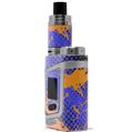 Skin Decal Wraps for Smok AL85 Alien Baby Halftone Splatter Orange Blue VAPE NOT INCLUDED