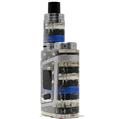 Skin Decal Wraps for Smok AL85 Alien Baby Painted Faded Cracked Blue Line Stripe USA American Flag VAPE NOT INCLUDED
