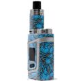 Skin Decal Wraps for Smok AL85 Alien Baby Scattered Skulls Neon Blue VAPE NOT INCLUDED