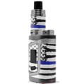 Skin Decal Wraps for Smok AL85 Alien Baby Brushed USA American Flag Blue Line VAPE NOT INCLUDED