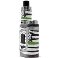 Skin Decal Wraps for Smok AL85 Alien Baby Brushed USA American Flag Green Line VAPE NOT INCLUDED