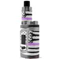 Skin Decal Wraps for Smok AL85 Alien Baby Brushed USA American Flag Pink Line VAPE NOT INCLUDED