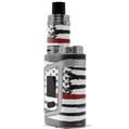 Skin Decal Wraps for Smok AL85 Alien Baby Brushed USA American Flag Red Line VAPE NOT INCLUDED