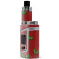 Skin Decal Wraps for Smok AL85 Alien Baby Christmas Holly Leaves on Red VAPE NOT INCLUDED