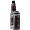 Skin Decal Wraps for Smok AL85 Alien Baby Pastel Butterflies Red on Black VAPE NOT INCLUDED