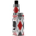 Skin Decal Wraps for Smok AL85 Alien Baby Argyle Red and Gray VAPE NOT INCLUDED